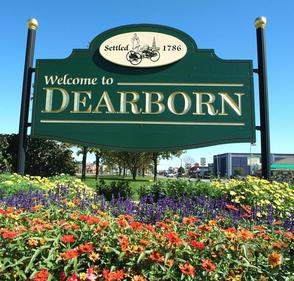 Dearborn Michigan city sign 