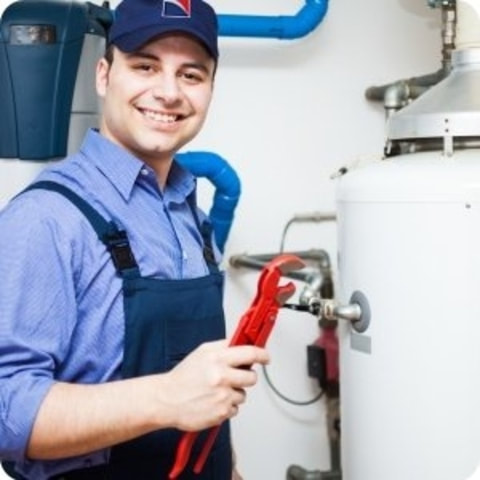 plumber with water heater 